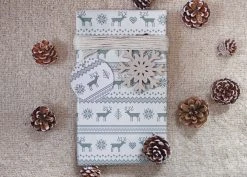The LittleGreen Wrapping Company Retro Festive Knits Recyclable Wrapping Paper & Tags