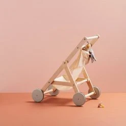 Kids Concept Dolls & Dolls Toys Kid's Concept - KID'S HUB Dolls Stroller In Natural Wood And Cotton