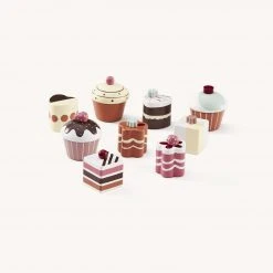 Kids Concept Kid's Concept - KID'S HUB Set Of 9 Wooden Toy Cakes And Pastries Pretend Play