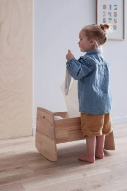 Kids Concept Sale Kid's Concept - Dolls Cradle / Crib In Natural Rubber Wood