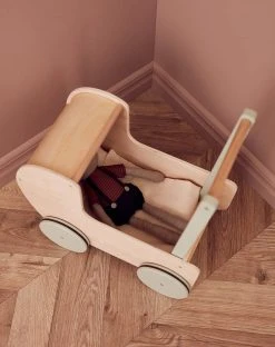 Kids Concept Kid's Concept - Wooden Dolls Pram Natural / Dusty Green