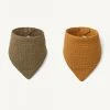 Liewood - Andrea Bib 2 Pack - Khaki / Golden Caramel Mix