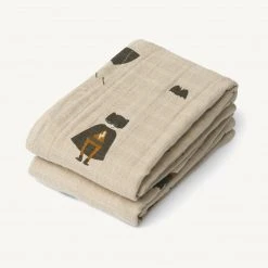 Liewood - Lewis Organic Cotton Muslin Cloth 2-Pack - Superhero / Dune Mix