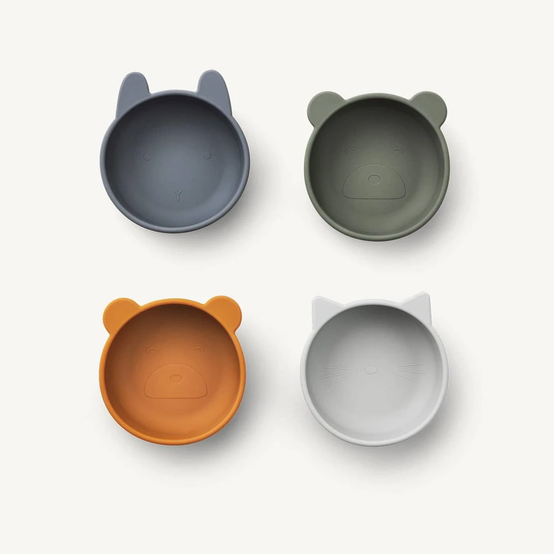 Liewood - Iggy Silicone Bowls - 4 Pack Blue Mix Sale