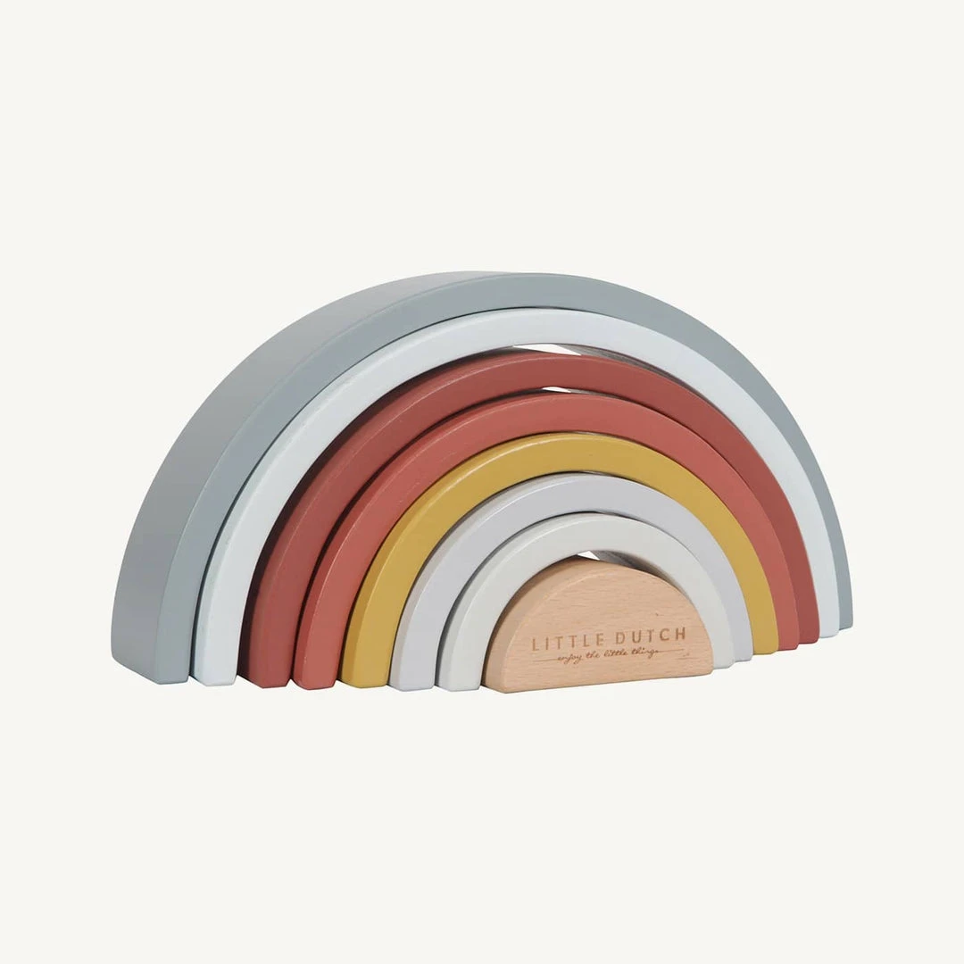 Activity Toys Little Dutch - Wooden Rainbow Stacker Pure & Nature 12 Activity Toys Little Dutch - Wooden Rainbow Stacker Pure & Nature