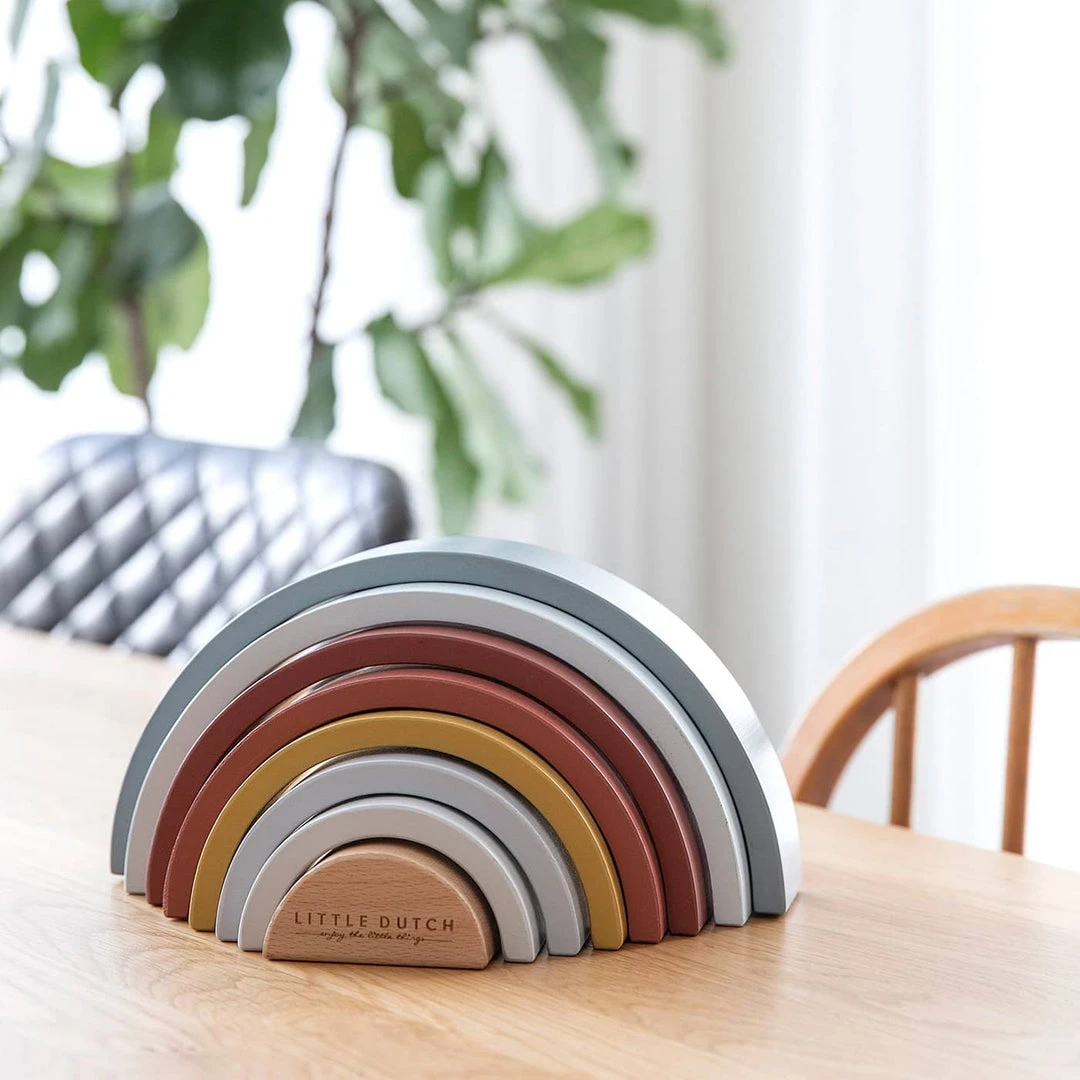 Activity Toys Little Dutch - Wooden Rainbow Stacker Pure & Nature 8 Activity Toys Little Dutch - Wooden Rainbow Stacker Pure & Nature