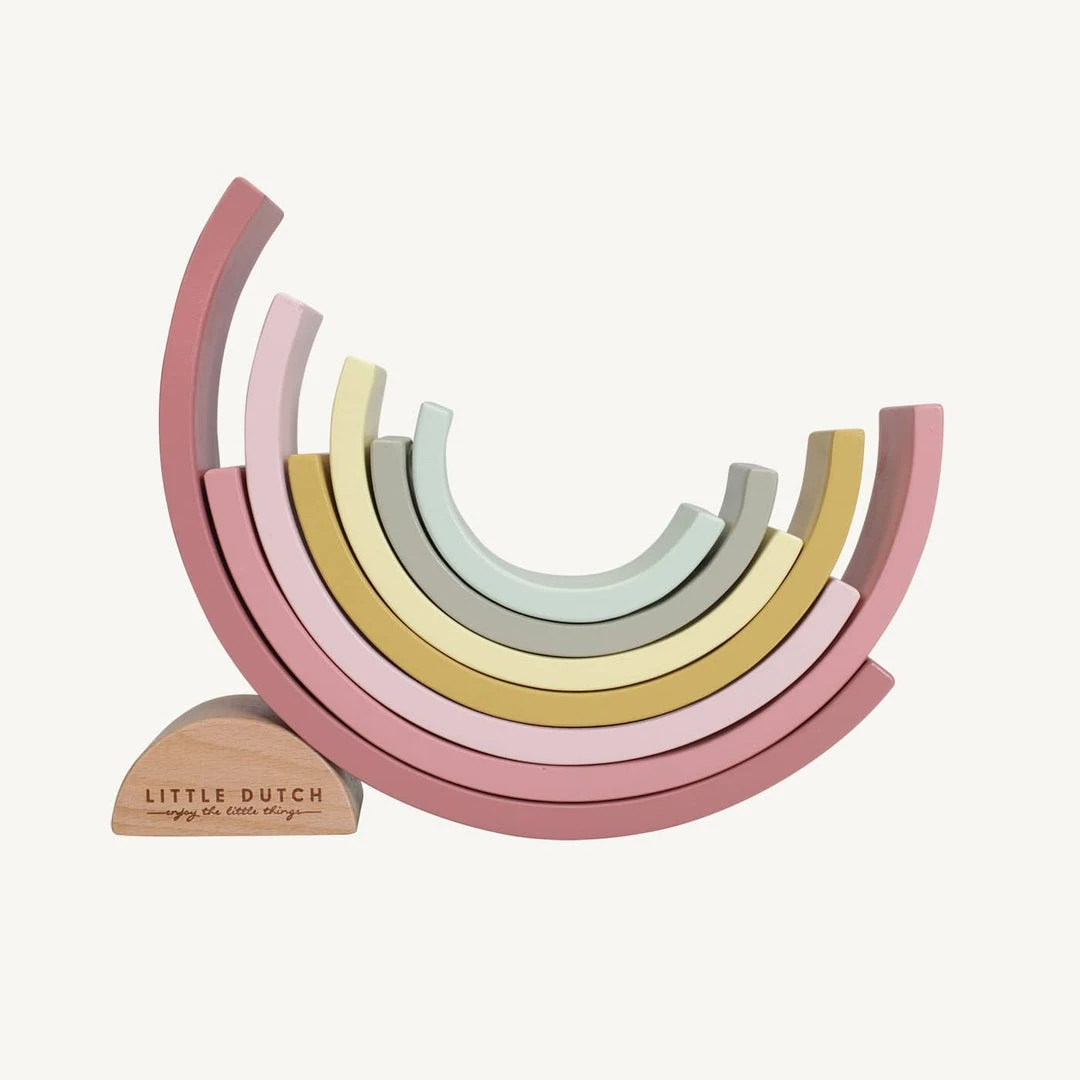 Little Dutch - Wooden Rainbow Stacker Pink 5 Little Dutch - Wooden Rainbow Stacker Pink