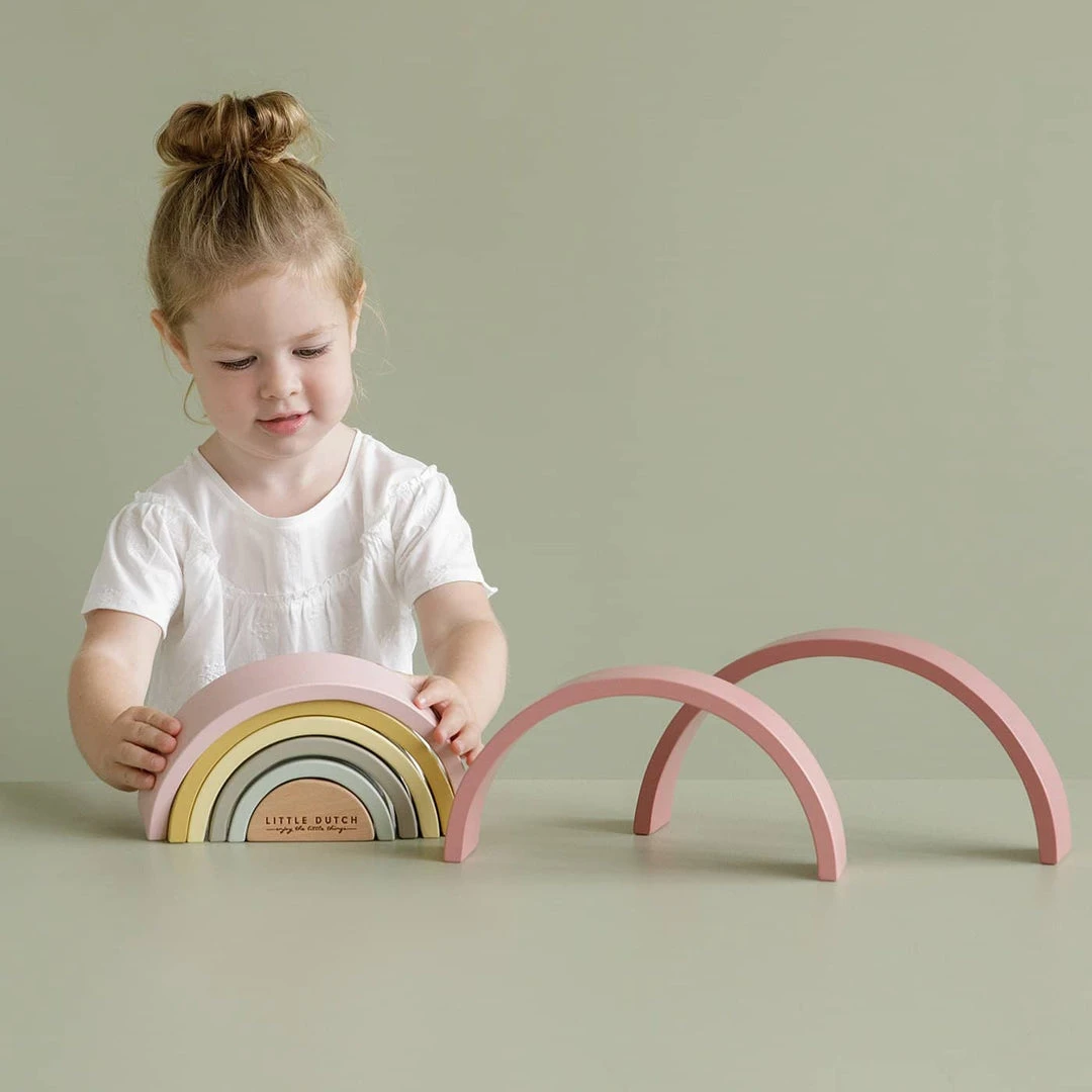 Little Dutch - Wooden Rainbow Stacker Pink 6 Little Dutch - Wooden Rainbow Stacker Pink