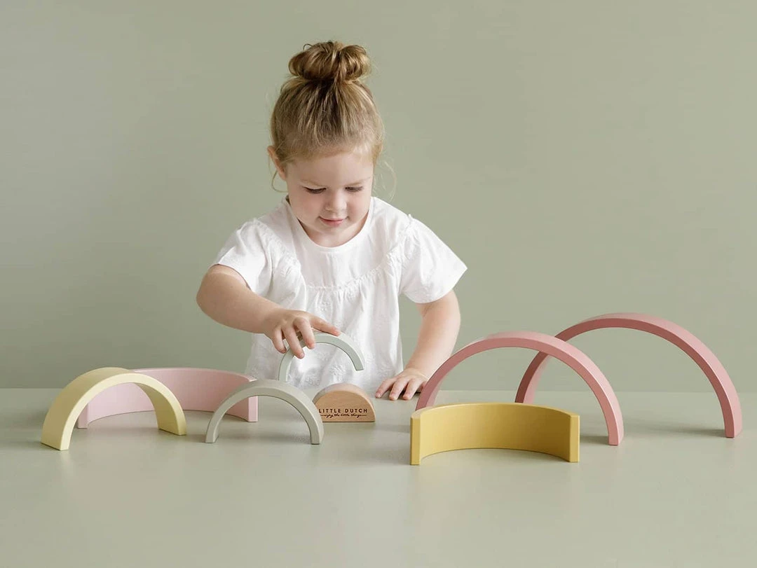Little Dutch - Wooden Rainbow Stacker Pink 11 Little Dutch - Wooden Rainbow Stacker Pink