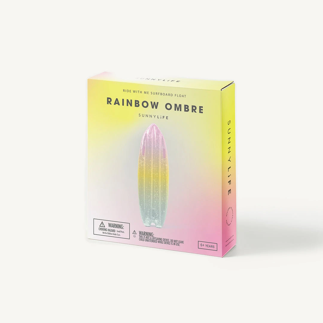 Holiday Shop Sunnylife - Ride With Me Surfboard Pool Float Rainbow Ombre 10 Holiday Shop Sunnylife - Ride With Me Surfboard Pool Float Rainbow Ombre
