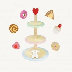 Le Toy Van - Honeybake Three Tier Cake Stand With 7 Cakes Pretend Play